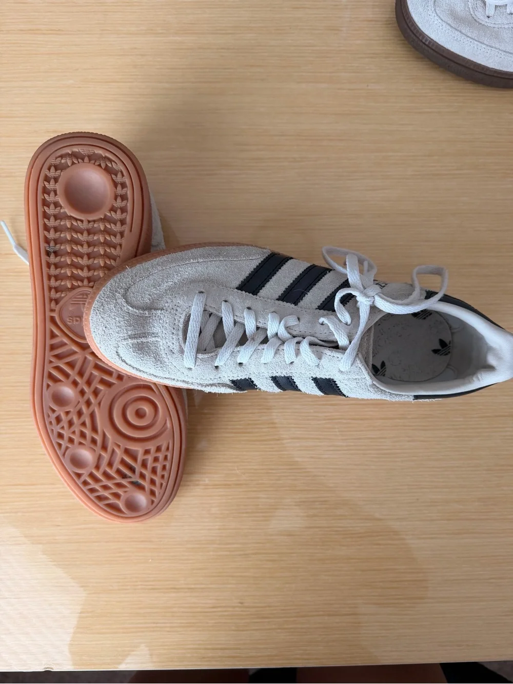 Adidas Spezial Suede Sneakers in White and Black with Gum Sole